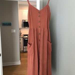 Terracotta Linen Viscose Dress